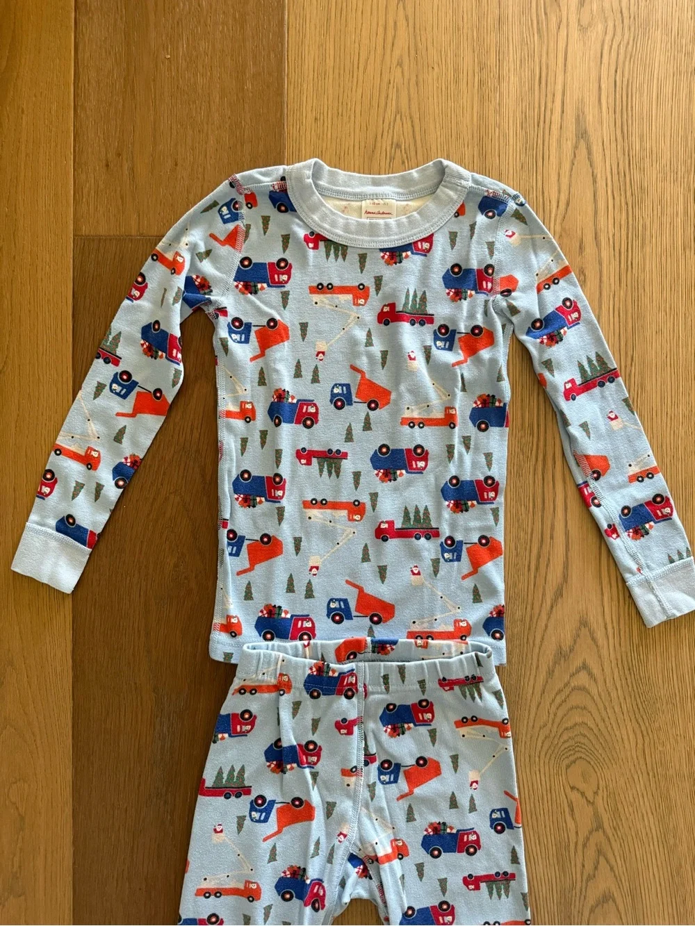 Hanna Andersson Snow Crew on Powder Blue Christmas Pajamas size 5